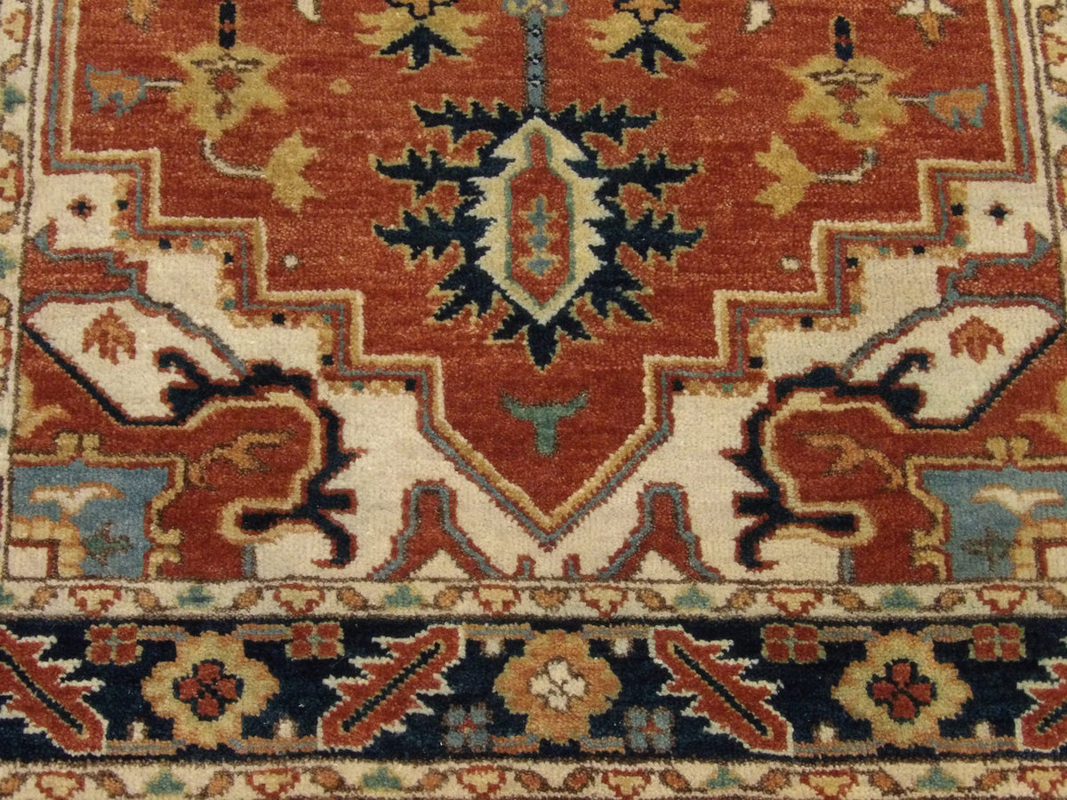Fine Persian Sherapi rug border detail