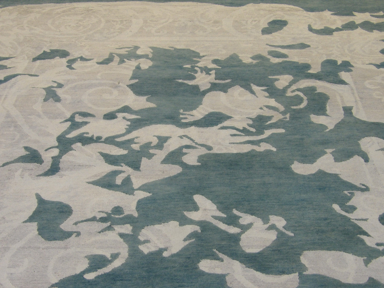 Back of modern hand-knotted rug