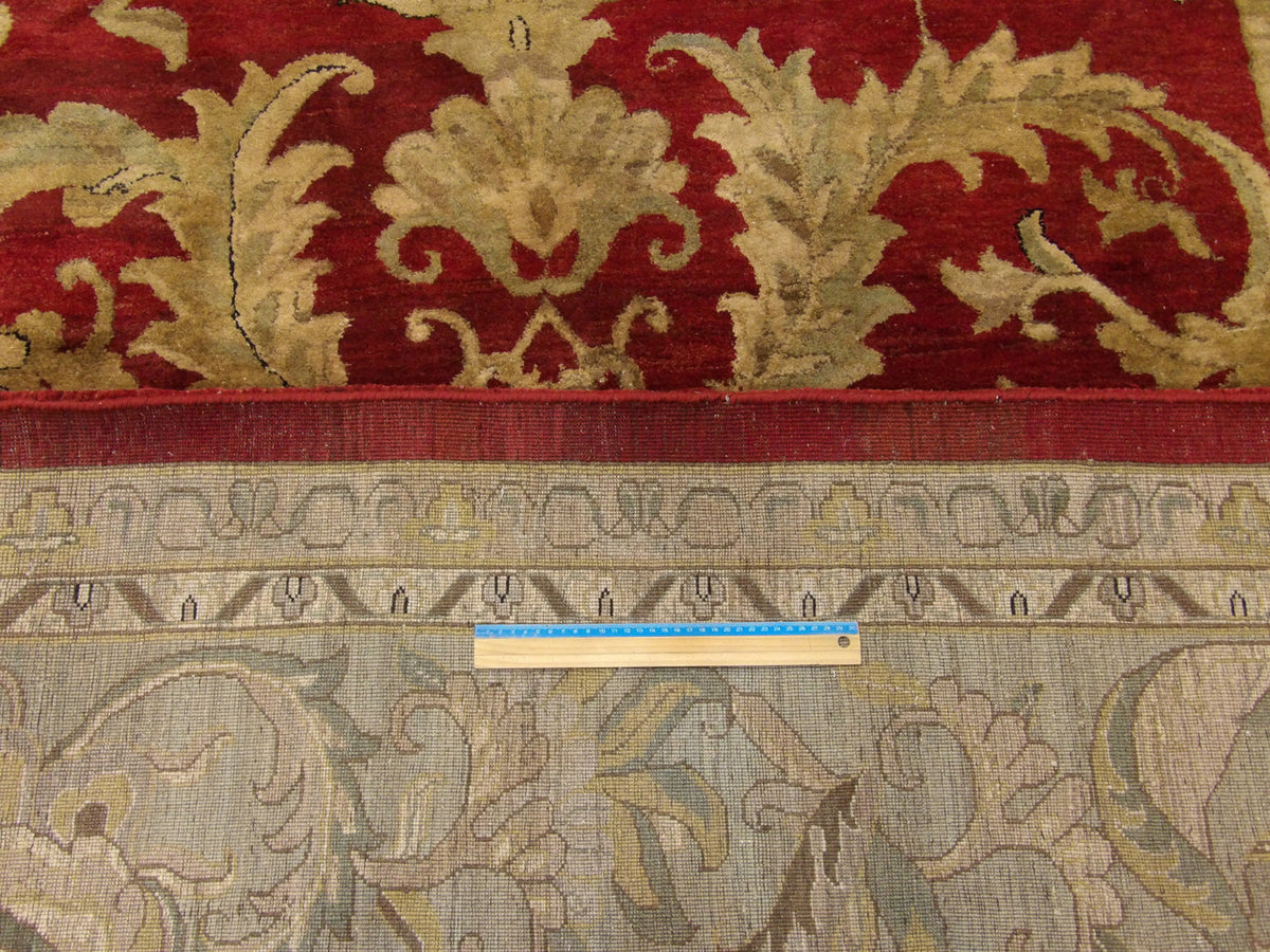 Agra Ziegler gold and red rug in room setting