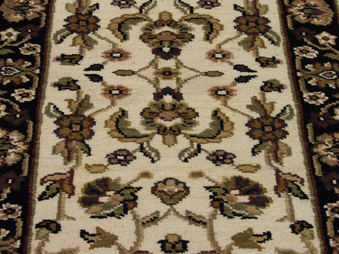 Back of Turkish Knot Kashan Low Pile hand-knotted rug