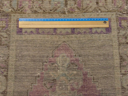 Brown & Pink Vintage Turk Anatolian Antique Yastik rug in room setting
