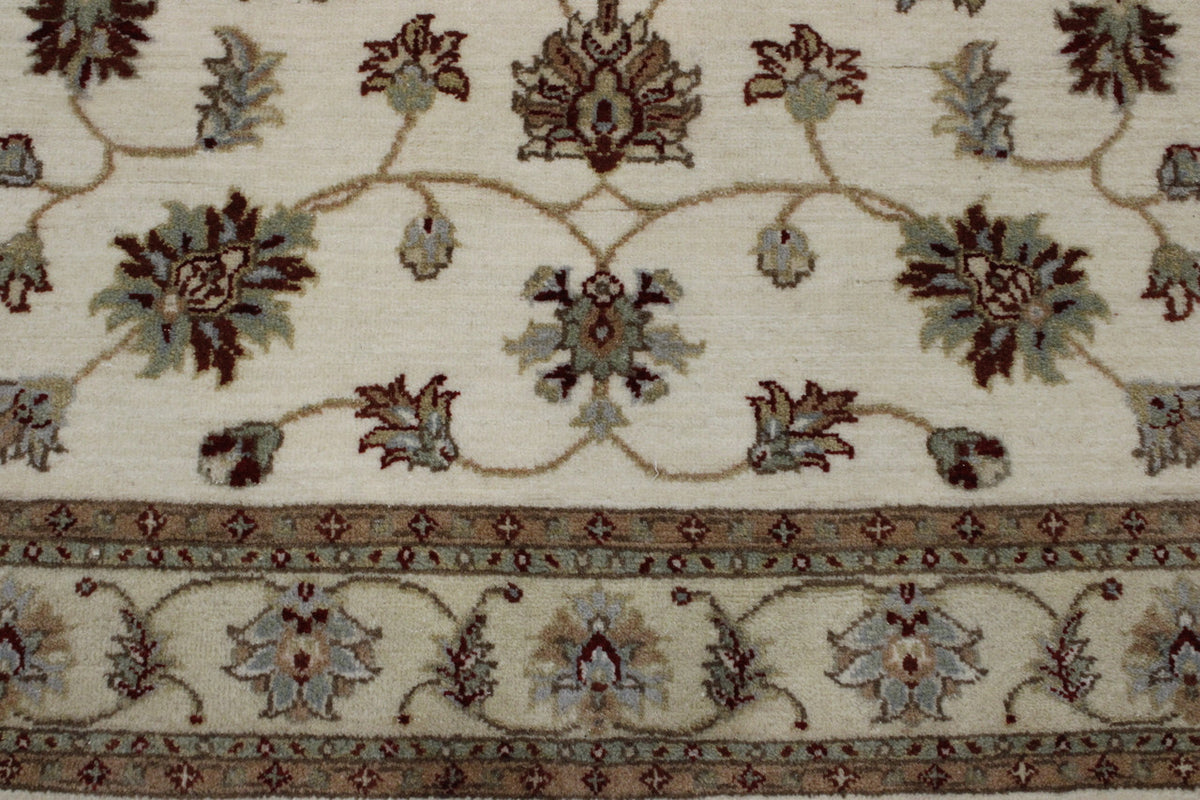 Back of Traditional Indo Agra Chobi hand-knotted rug