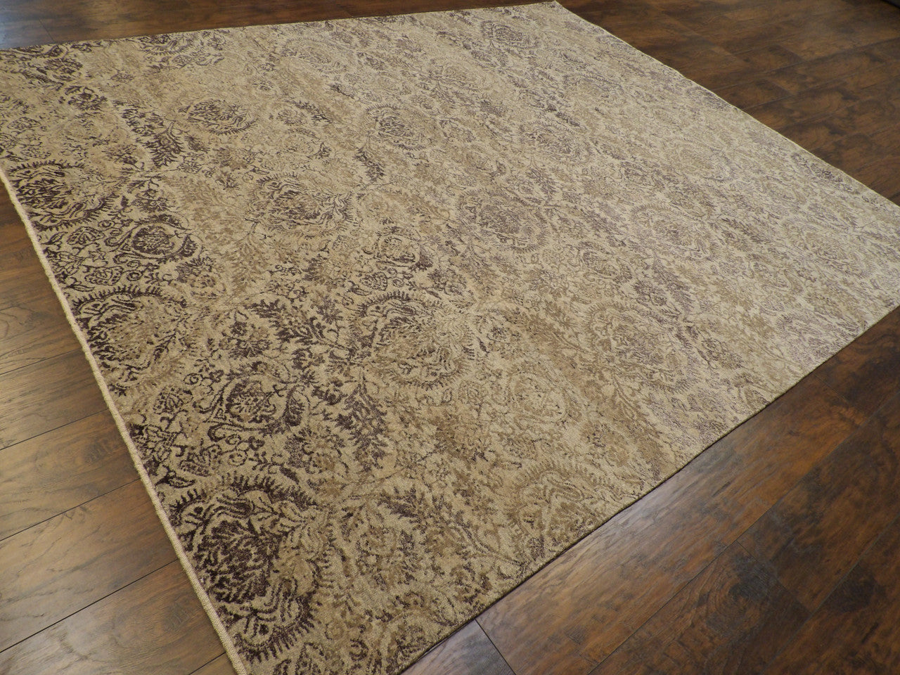 Damask pattern detail, oxidized gray rug