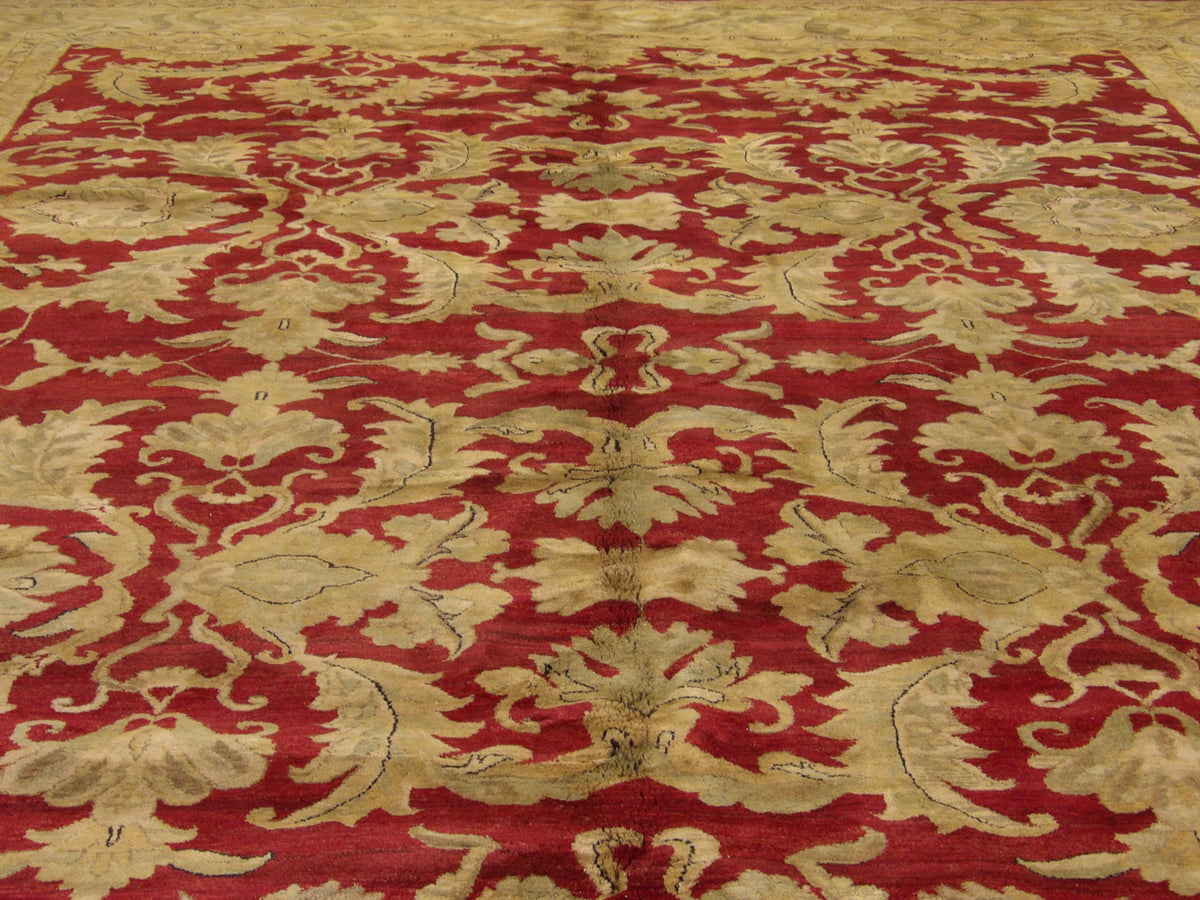 Back of Agra Ziegler hand-knotted rug