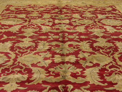 Back of Agra Ziegler hand-knotted rug