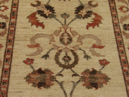 Back of Oushak hand-knotted runner