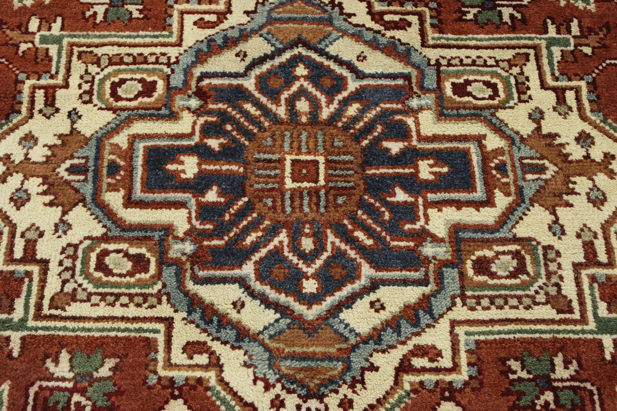 Full view of Tribal Indo Heriz rug