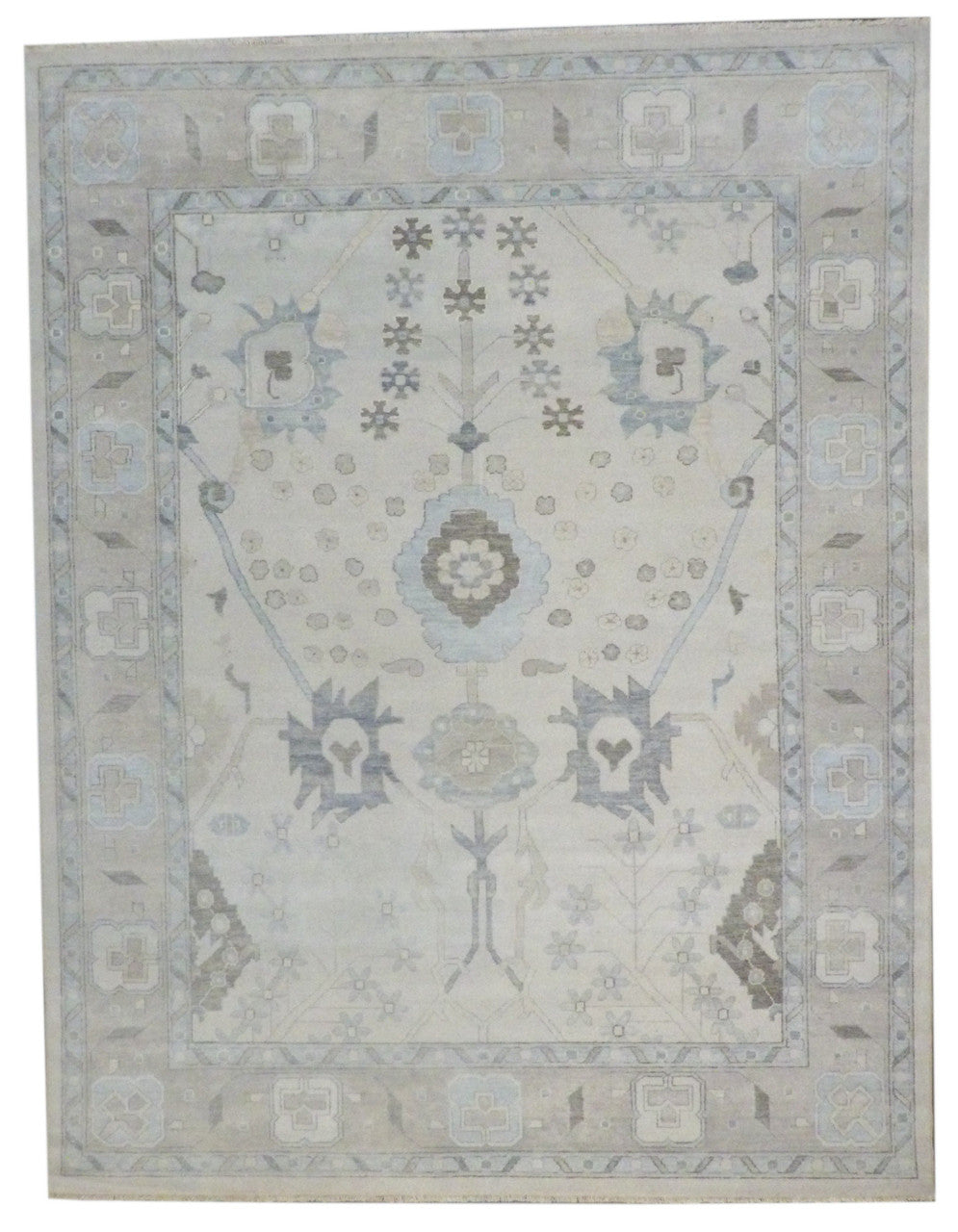 Turk Anatolian Oushak Wash hand-knotted wool rug in Brown & Beige, full view