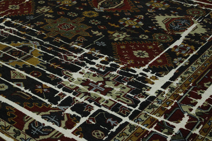 Transitional Kazak Broken Design rug corner detail