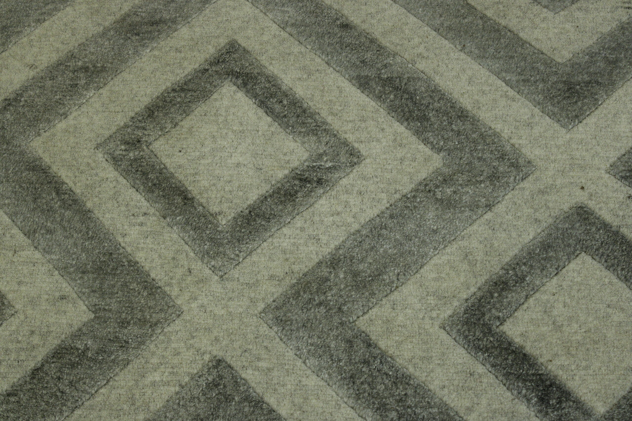Back of Modern Diamond Design hand-knotted rug