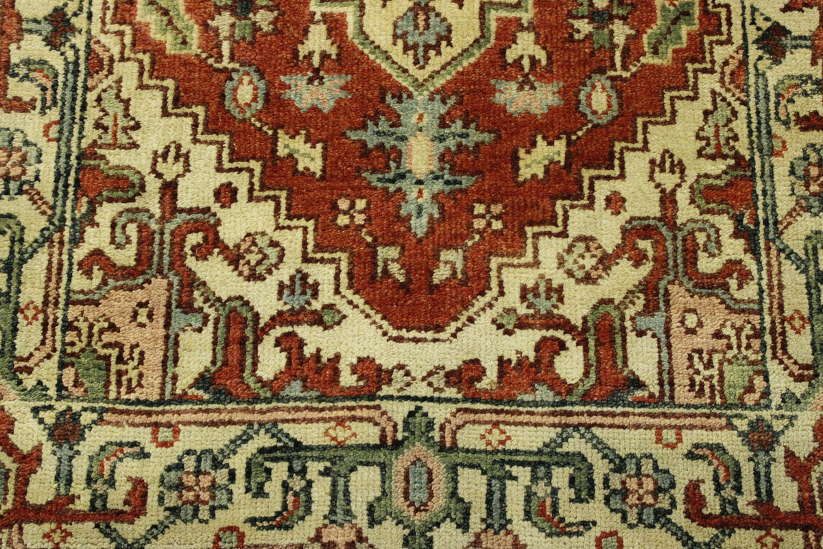 Full view of Tribal Indo Heriz rug