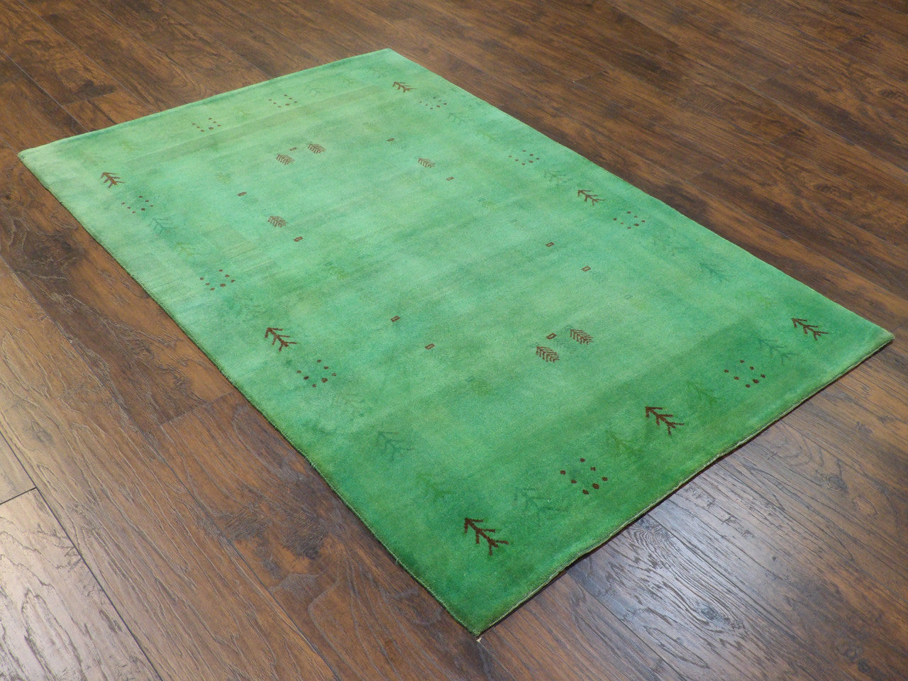 Full view of Overdye Gabbeh rug