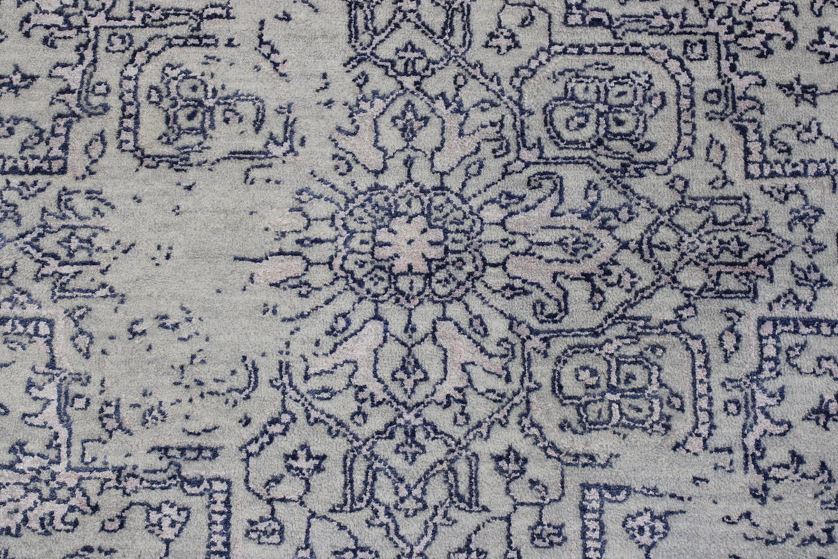 Back of Modern Abstract Broken Design hand-knotted rug