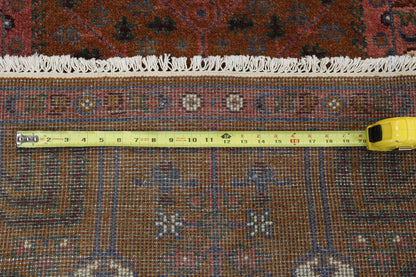Tribal Indo Heriz rug corner detail