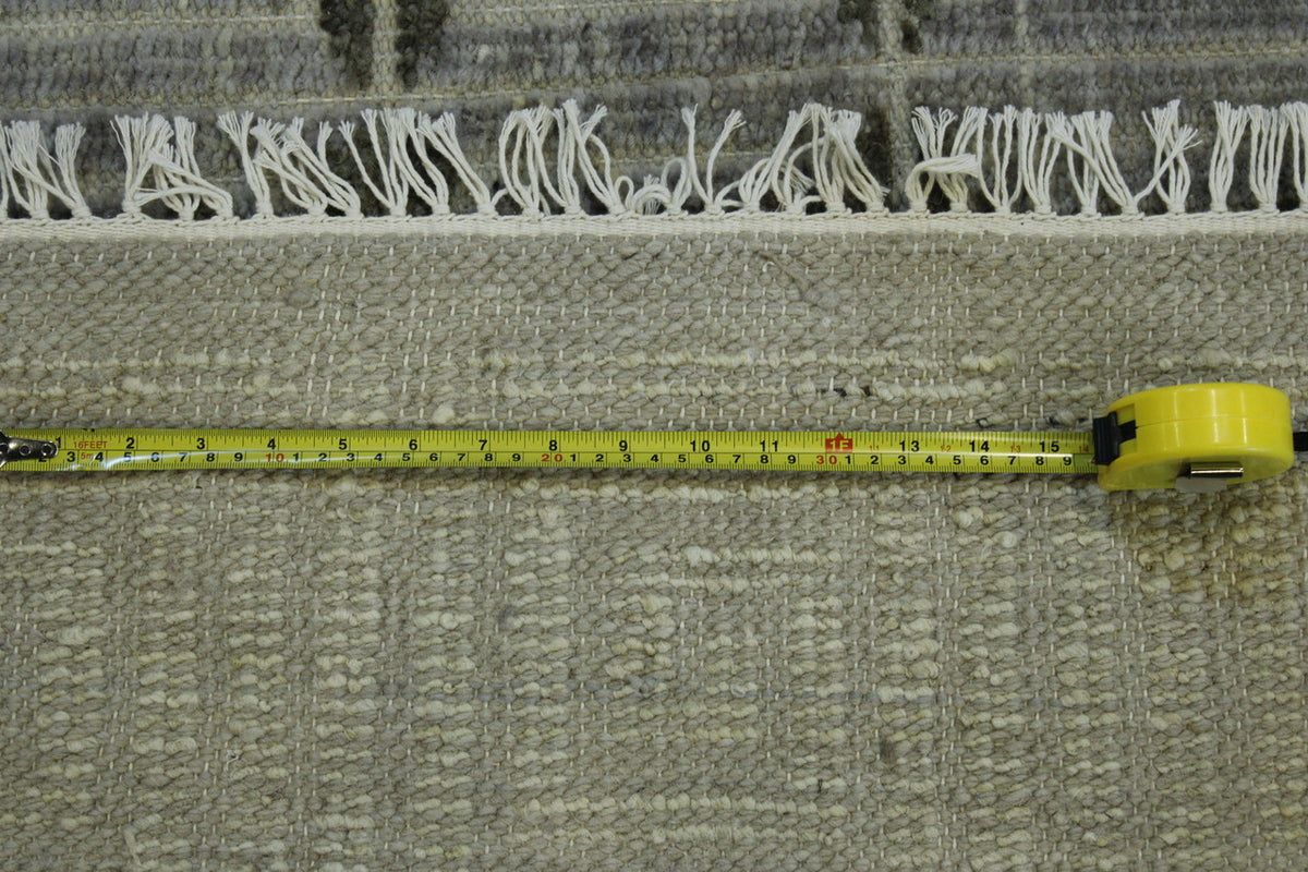 Gray & Beige Modern Sumack Weave rug in room setting