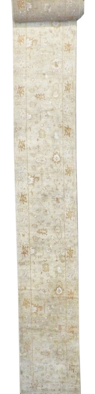 Turk Oushak Wash hand-knotted wool rug in Gold, full view