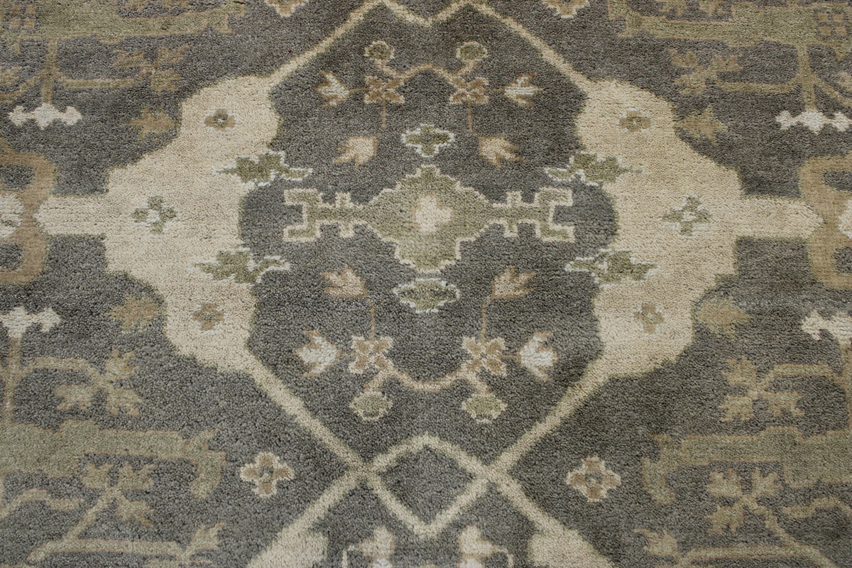Back of Oushak Indo Ziegler hand-knotted rug