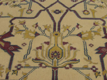 Ziegler rug border detail, beige and red