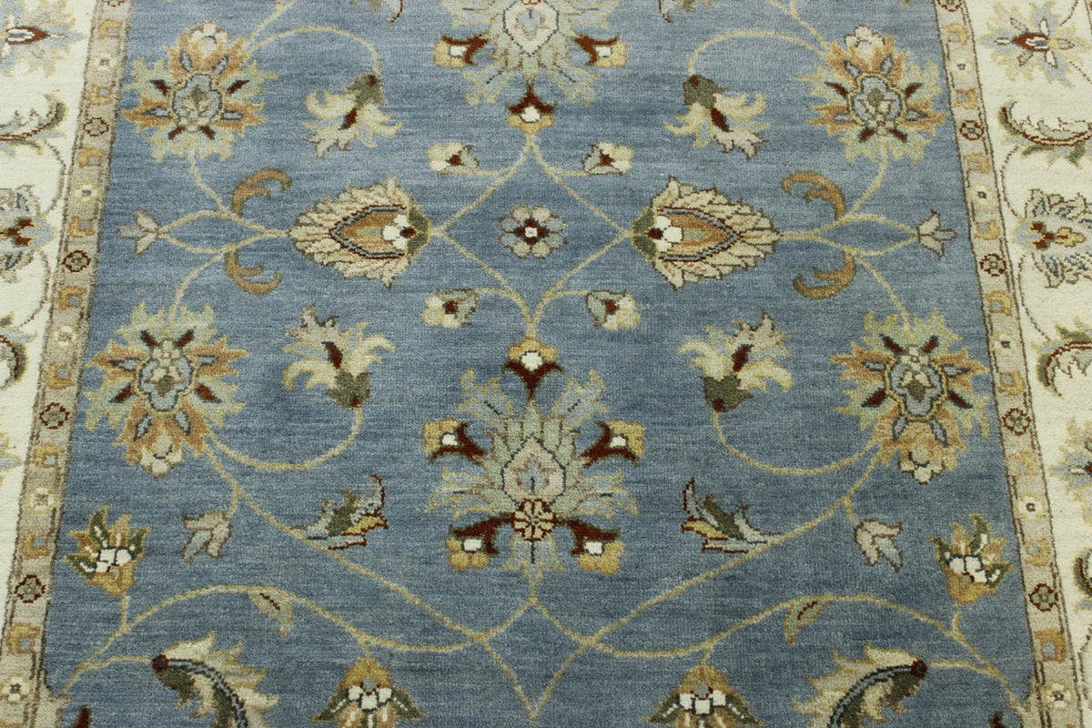 Back of Oushak Indo Ziegler hand-knotted rug