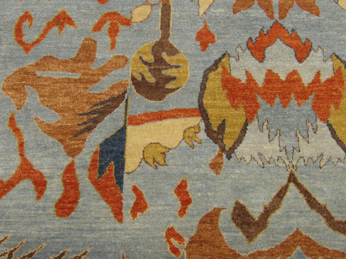 Moroccan Colorful Tribal Village Design rug border detail