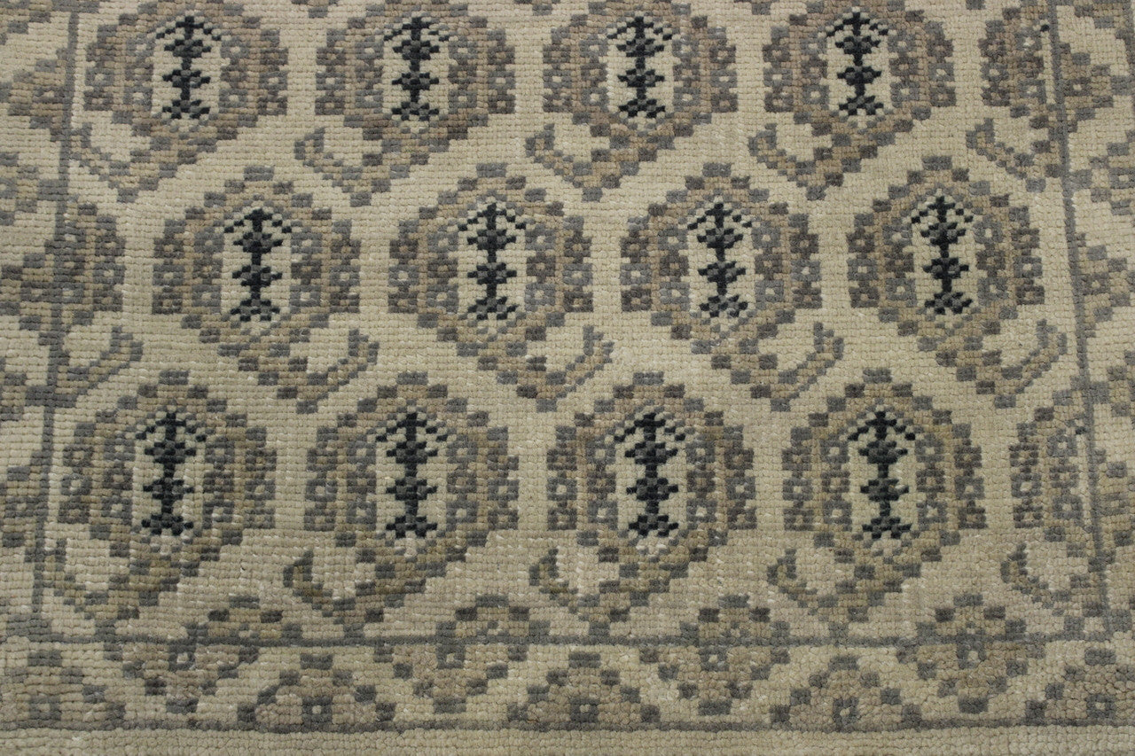 Close-up of wool pile, Blue & Beige rug