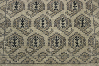 Close-up of wool pile, Blue & Beige rug