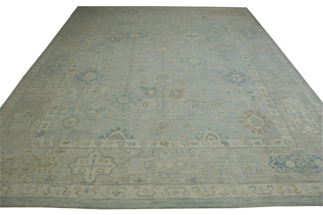 Close-up of wool pile, Blue & Gray rug