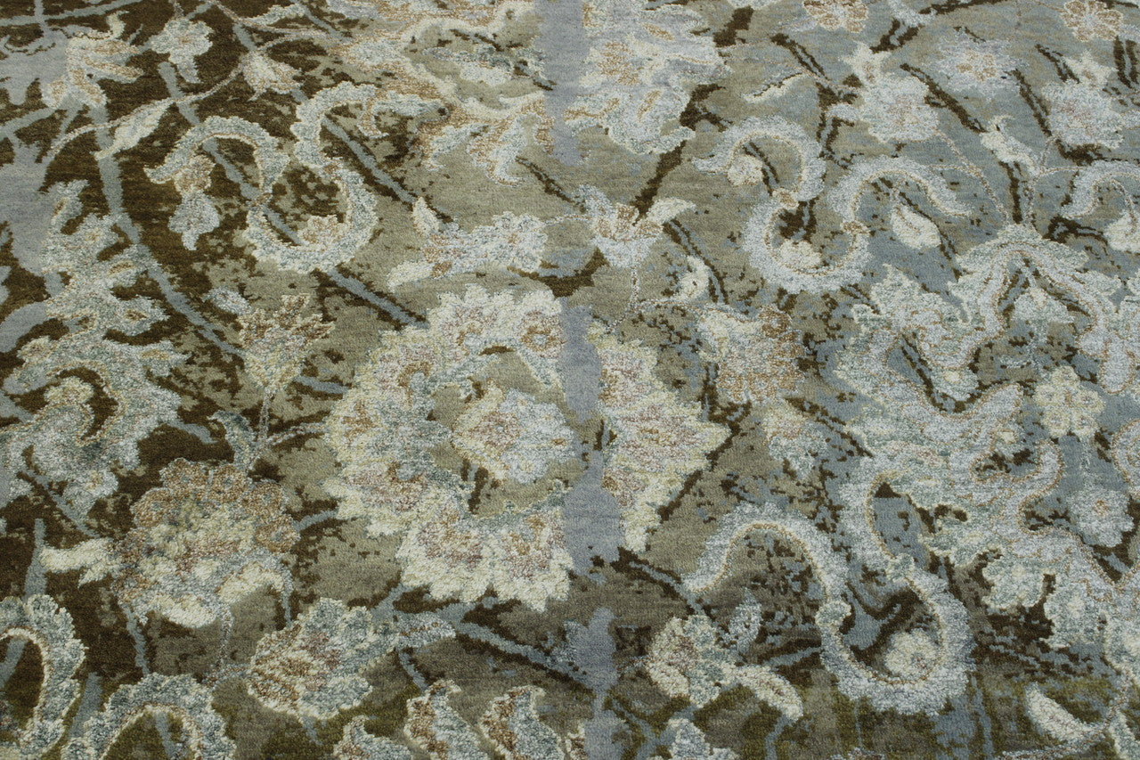 Back of Modern Abstract Design hand-knotted rug