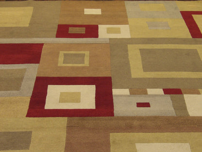 Back of Modern Geometrical Design hand-knotted rug