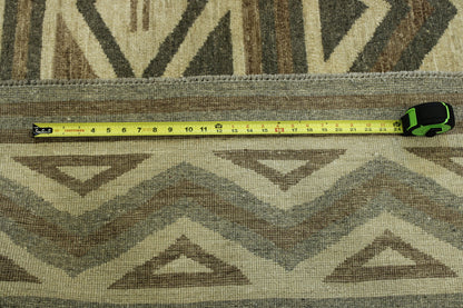 Green & Beige Tribal Moroccan Design rug in room setting