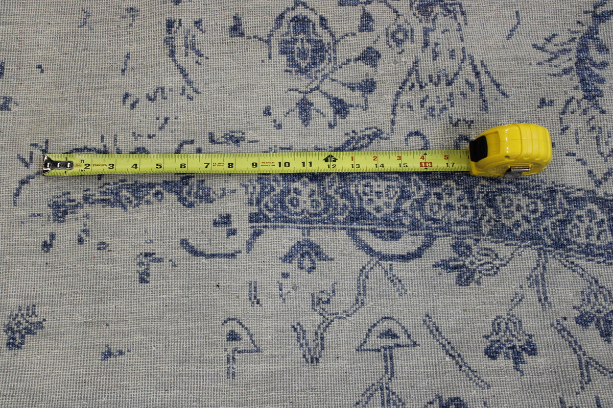 Back of Transitional Abstract Broken Design hand-knotted rug
