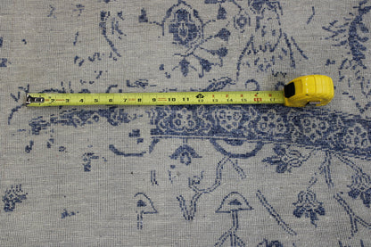 Back of Transitional Abstract Broken Design hand-knotted rug