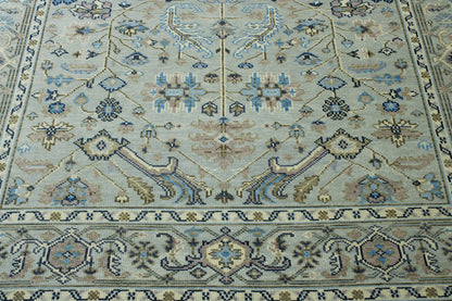 Back of Oushak Colorful Ziegler hand-knotted rug