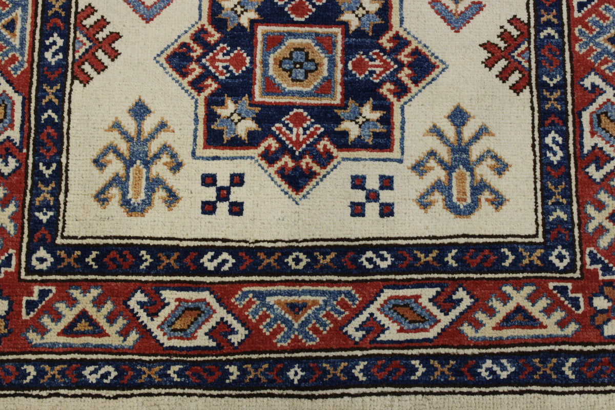 Full view of Tribal Super Kazak rug