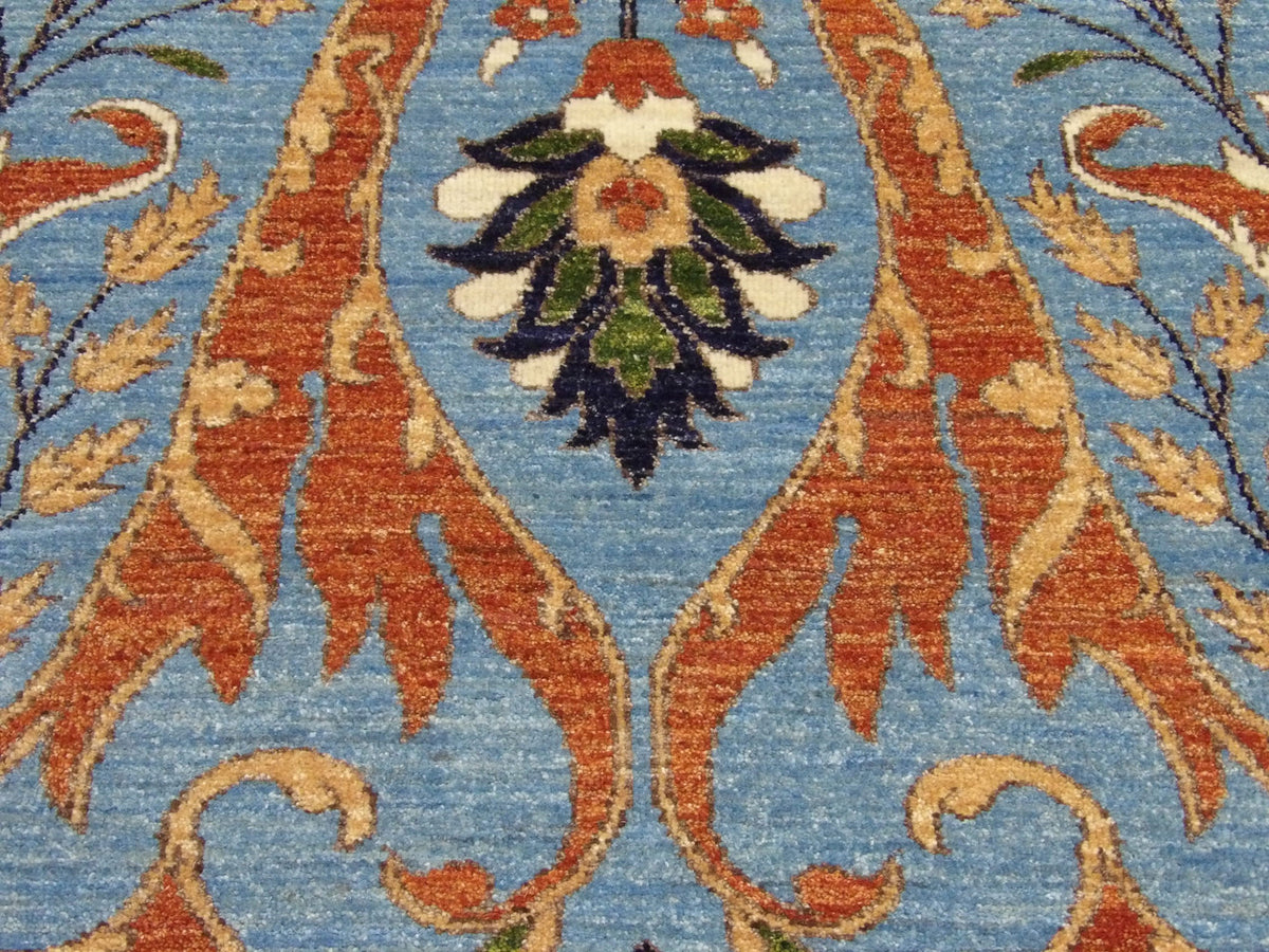 Transitional Ikat Design Natural Dye rug border detail