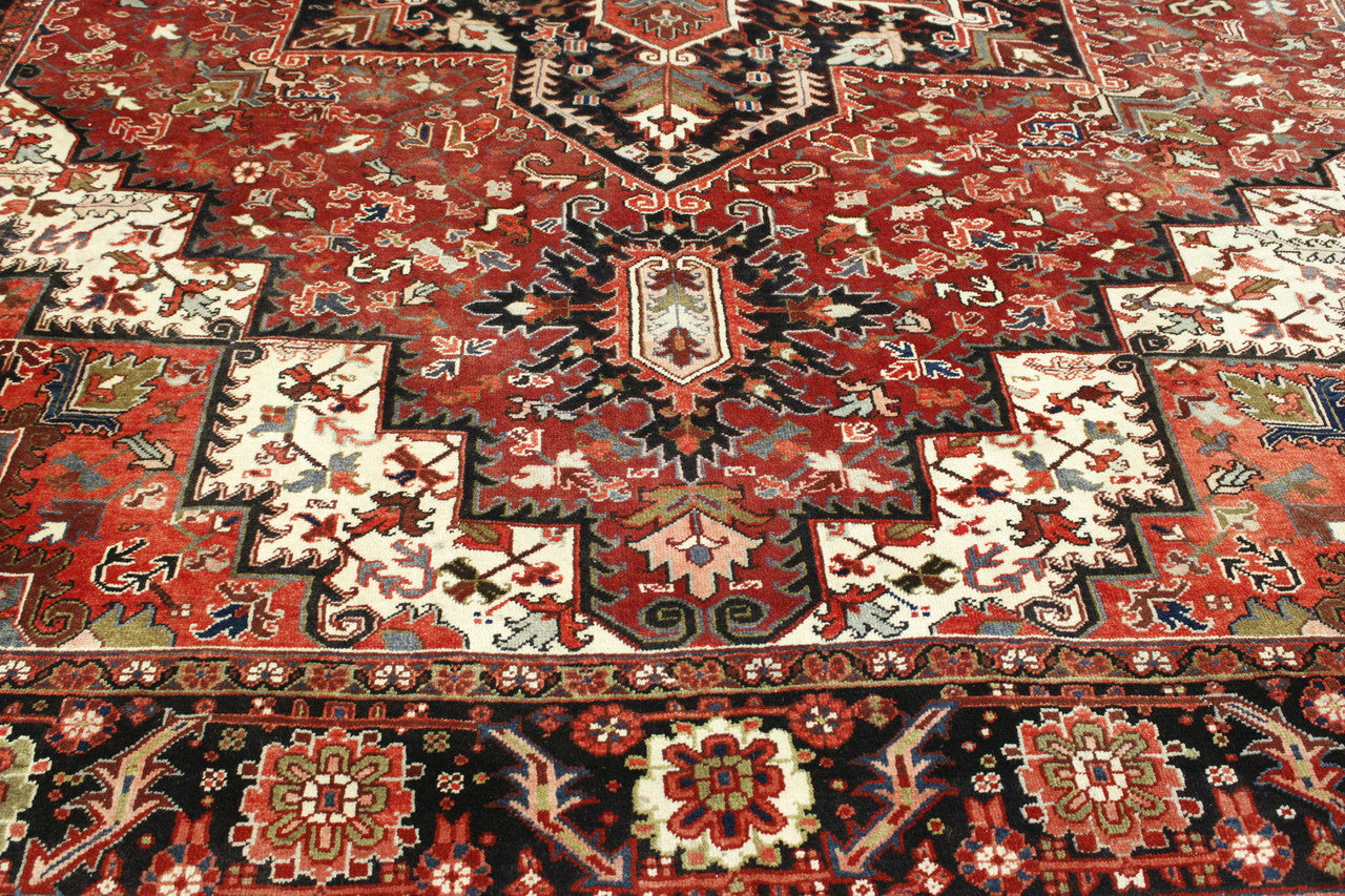 Back of Tribal Antique Sherapi Con Holmes hand-knotted rug