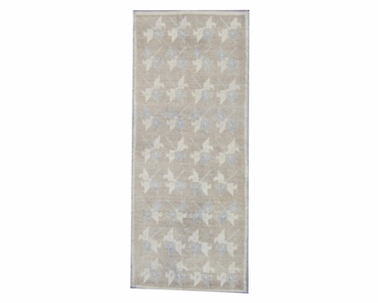 Anatolian Vintage Oushak hand-knotted wool rug in Brown & Beige, full view