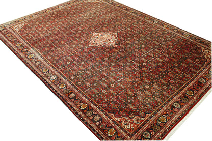 Traditional Antique Bidjar rug border detail