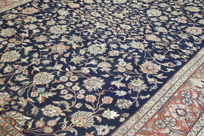 Blue & Rust Traditional Fine Farhan rug in room setting