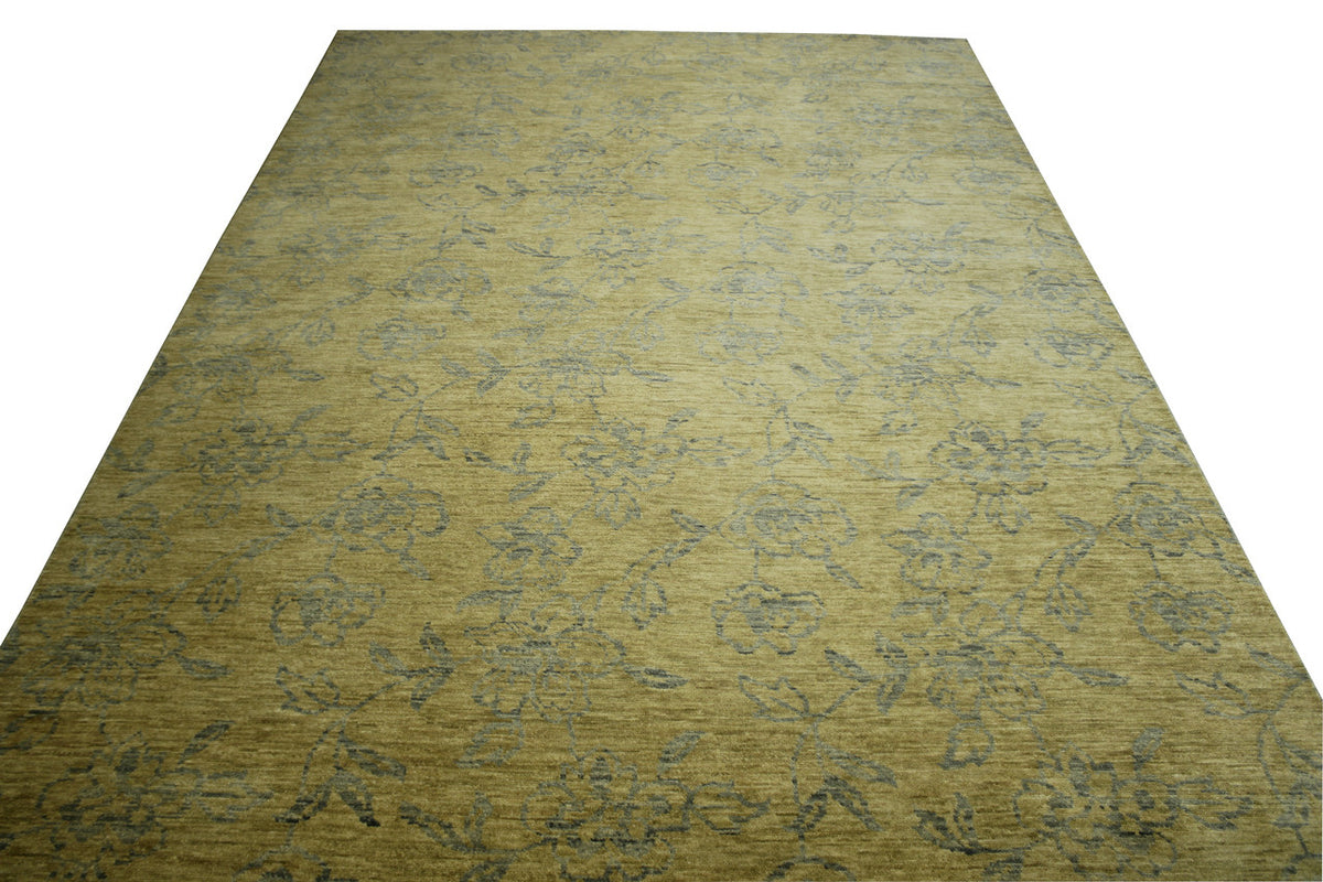 Oushak Floral Ziegler rug corner detail