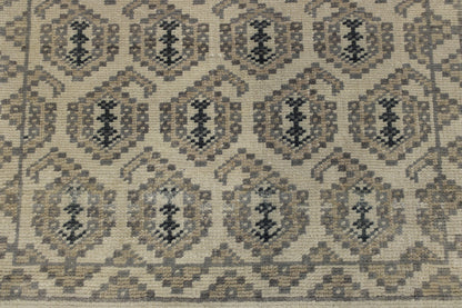 Oushak Kerman Design rug border detail