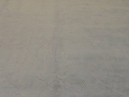 Back of hand-knotted Moroccan Tulu rug showing construction