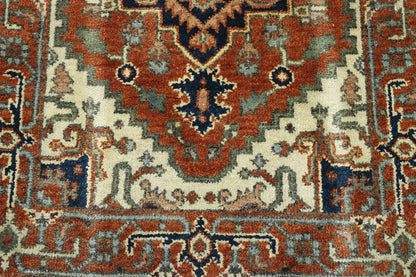 Back of Tribal Indo Heriz hand-knotted rug