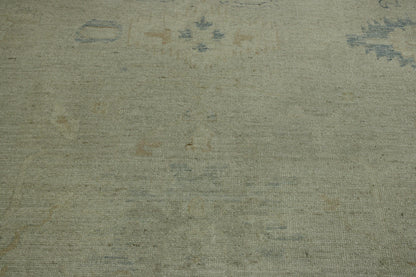Oushak Wash Chobi hand-knotted wool rug in Blue & Gray, full view
