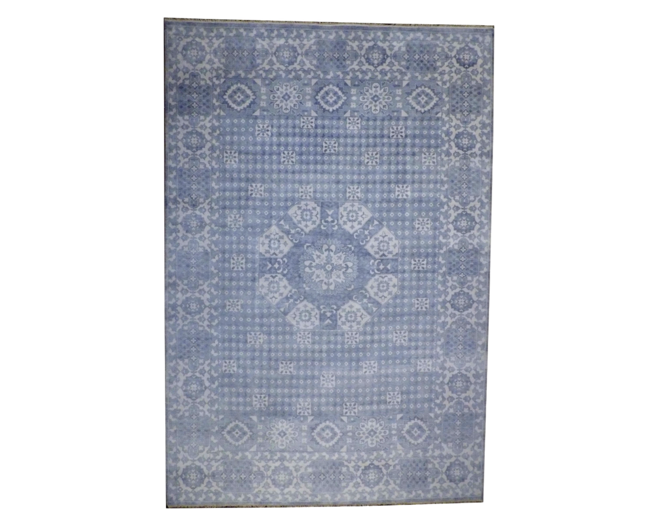 Turk Oushak Wash hand-knotted wool rug in Gray, full view