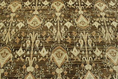 Back of Tribal Vegetable Dye Ikat hand-knotted rug