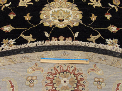 Ziegler Oushak / Peshawar hand-knotted wool rug in Black, 10'2" x 10'2", SKU w495