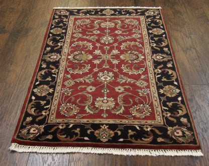 Close-up of wool pile, Black & Red rug