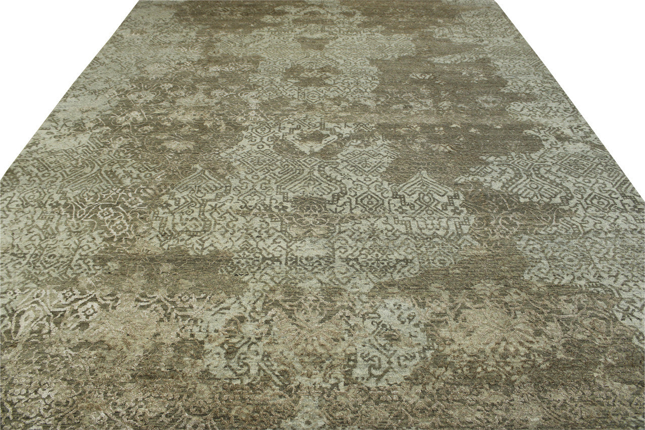 Transitional Abstract Broken Design rug corner detail