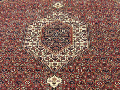 Back of Mir Bidjar hand-knotted rug